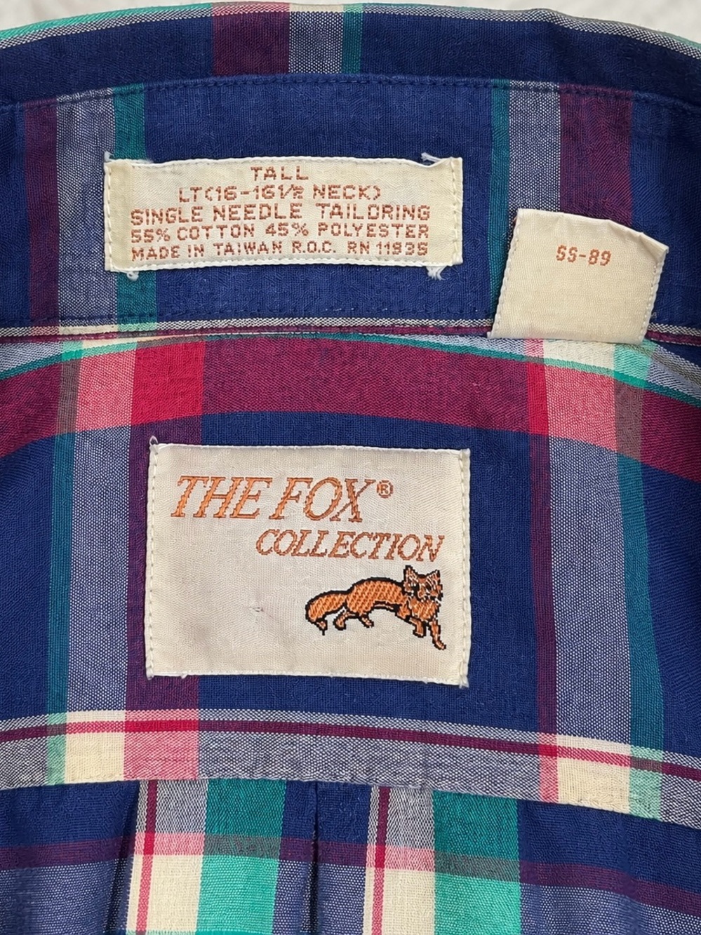 Vintage The Fox Collection Men’s Plaid Button Down Shirt - Picture 5 of 5